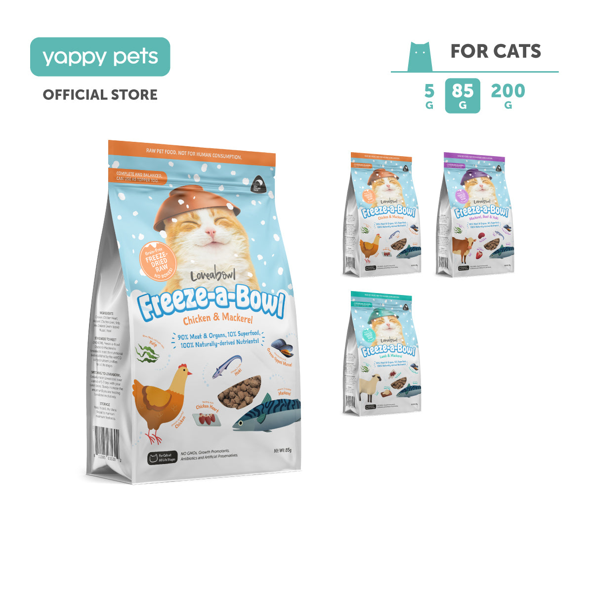 Loveabowl Freeze-a-Bowl Freeze Dried Cat Food