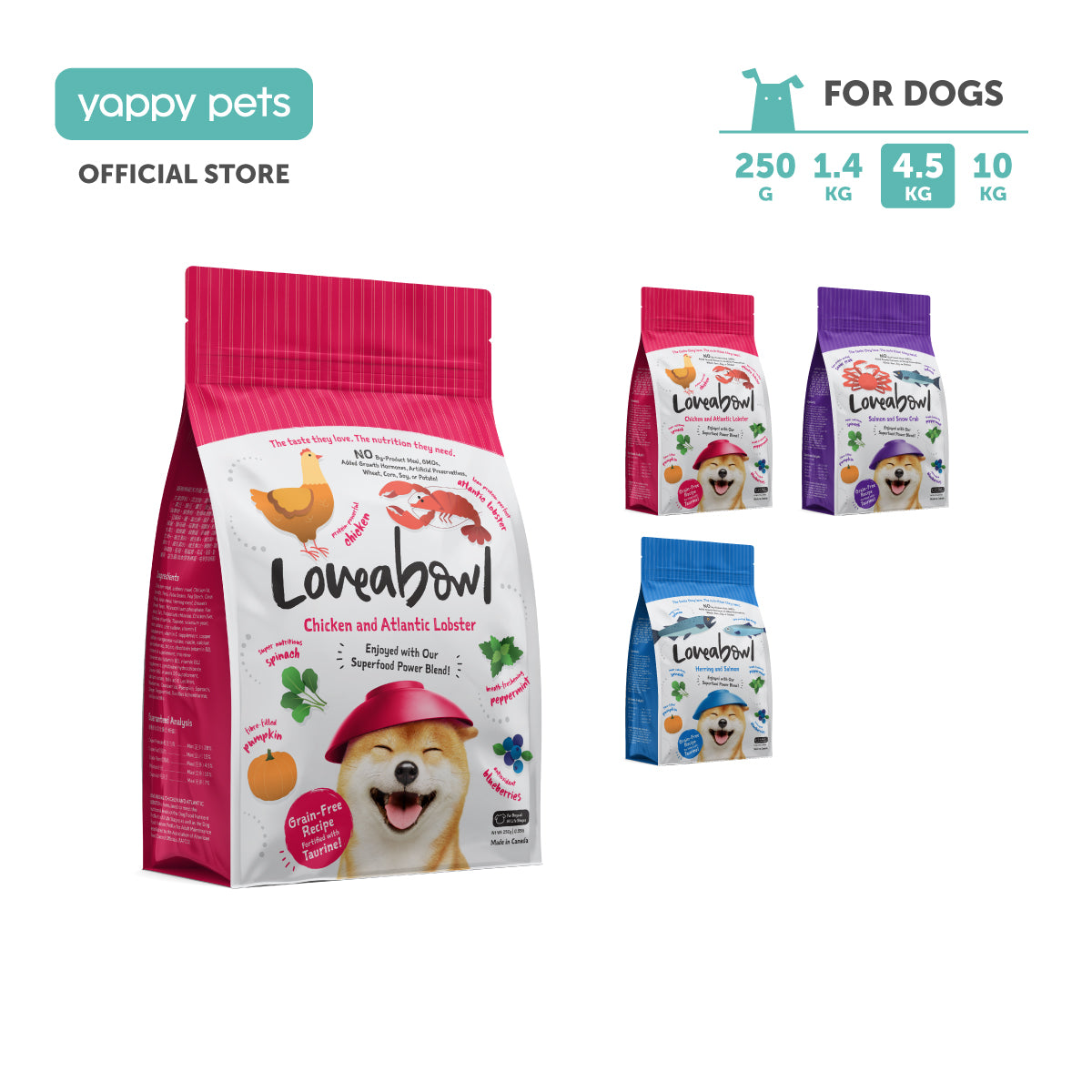 Loveabowl Grain Free Dog Dry Food 4.5kg