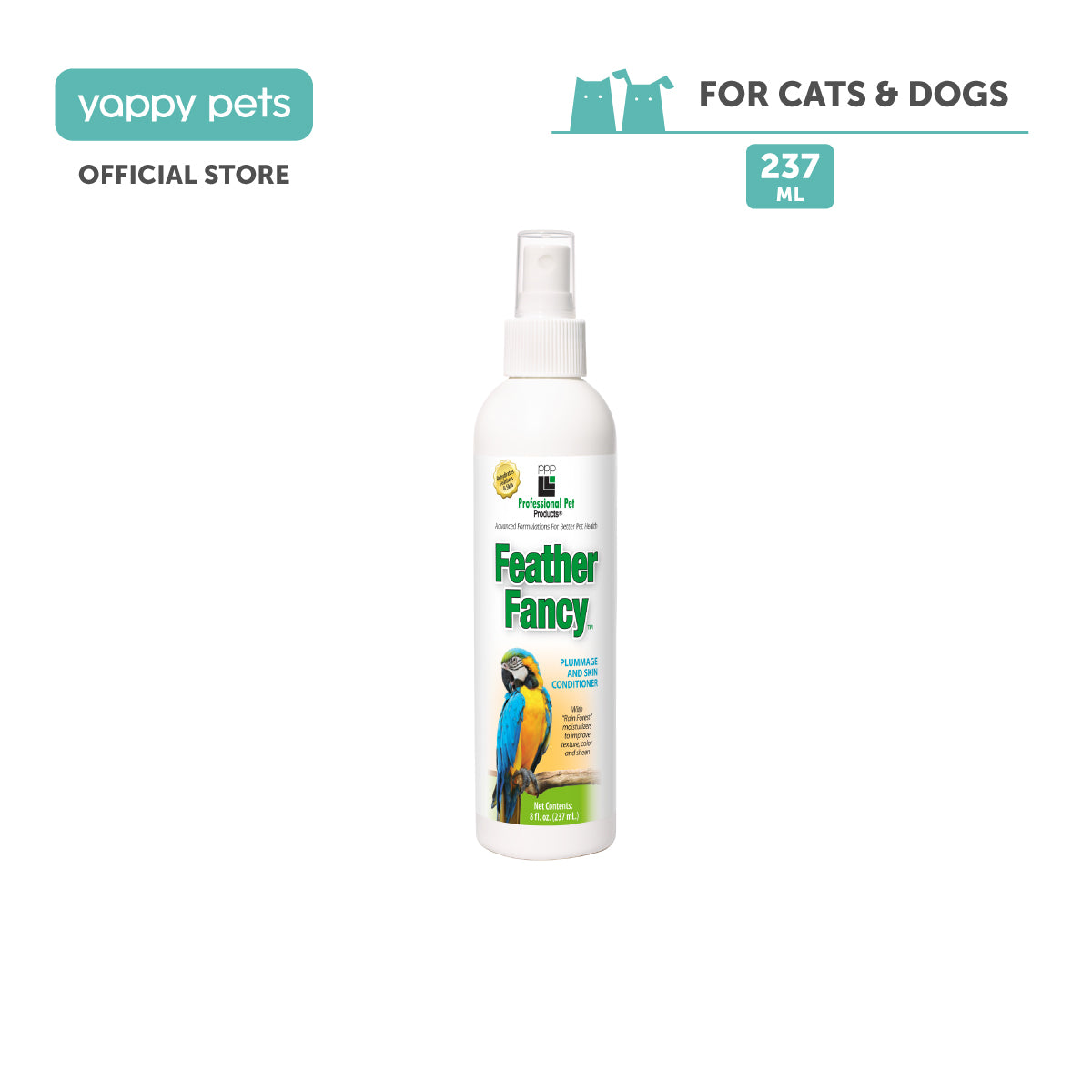 PPP Feather Fancy Bird Bath Spray Plumage & Skin Conditioner 237ml