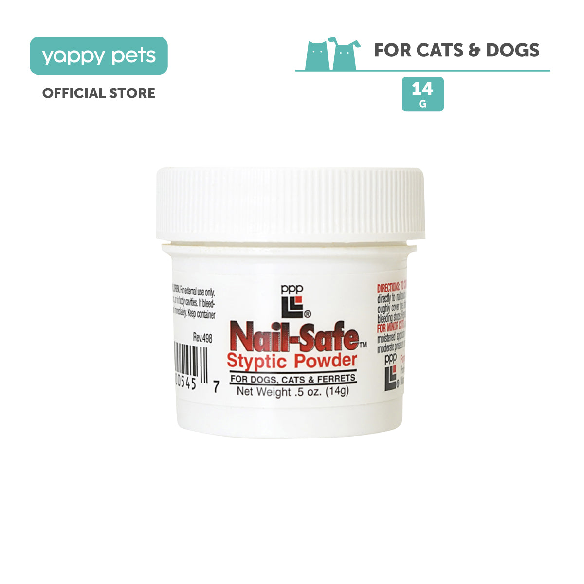 PPP Nail Safe Styptic Powder for Cats & Dogs 14.8g