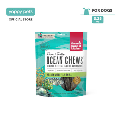 The Honest Kitchen Ocean Chews Beams Dog Treat Wolffish Skins 3.25oz