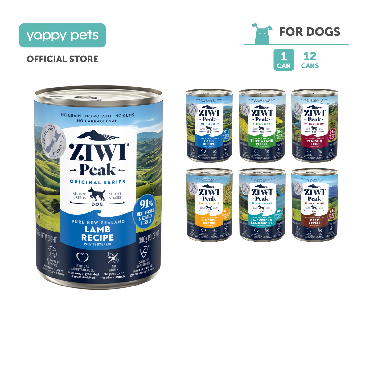 Ziwi Peak Originals Wet Dog Food 390g