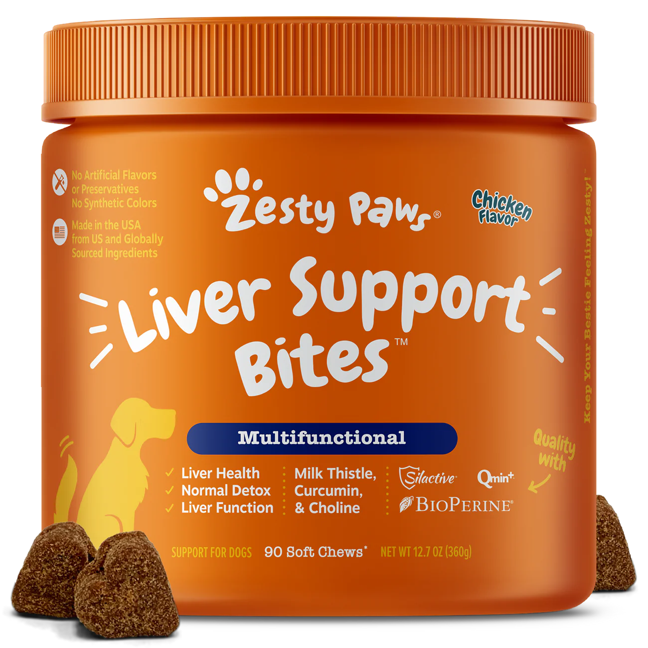 Zesty Paws Liver Support Bites Dog Supplements Chicken 90ct