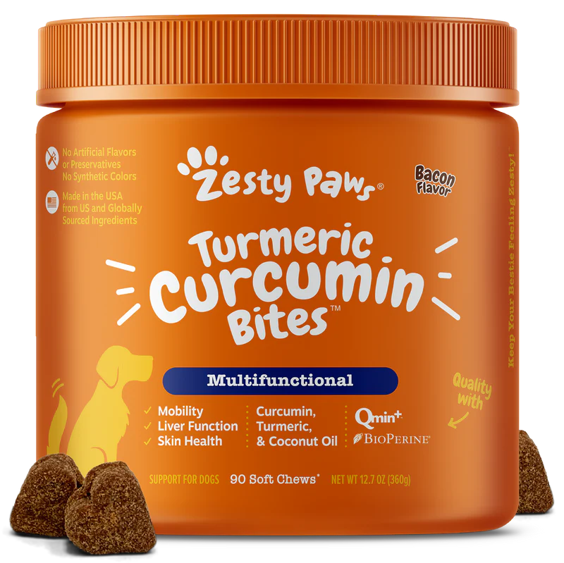 Zesty Paws Turmeric Curcumin Bites Dog Supplements 90ct