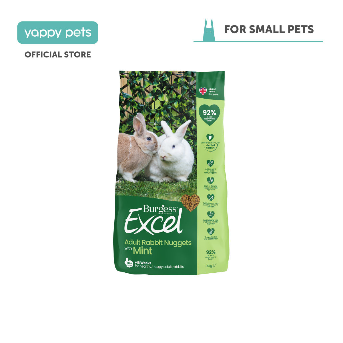 Burgess Excel Adult Rabbit Nuggets with Mint