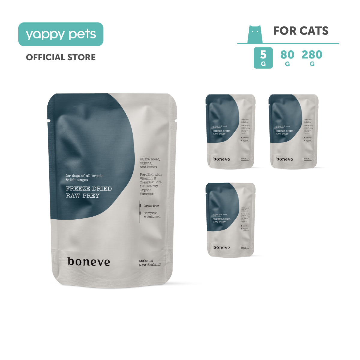 Boneve Freeze-Dried Raw Prey Cat Food (Trial Pack)