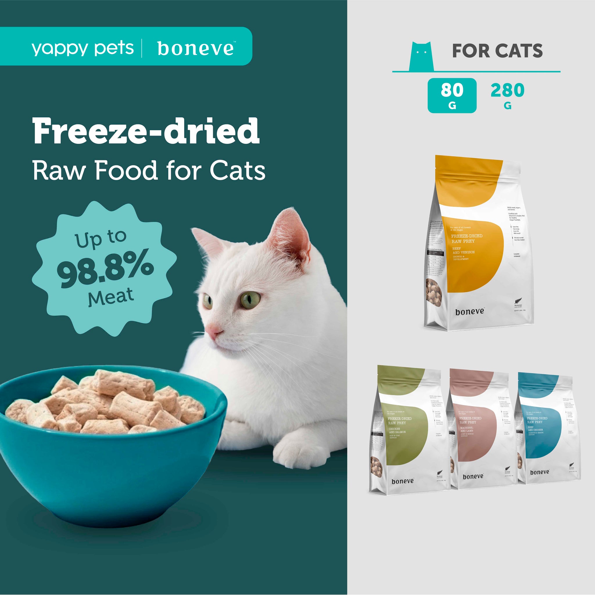 Boneve Freeze-Dried Raw Prey Cat Food