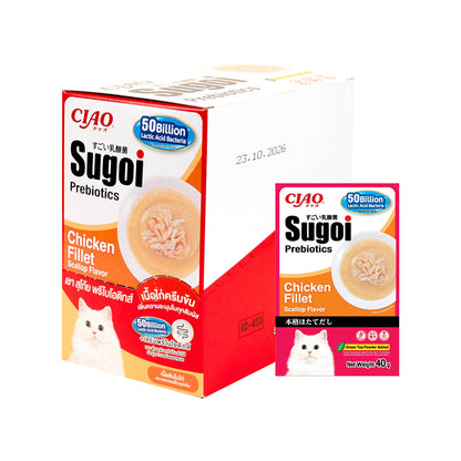 Ciao Sugoi Pouch Chicken Fillet Plus Prebiotics Cat Treats 40g x 16 (Box)