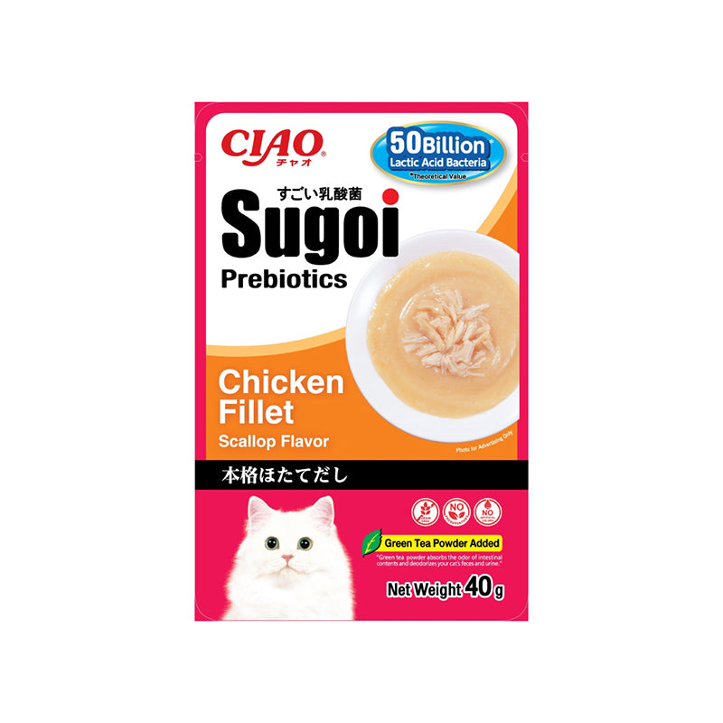 Ciao Sugoi Pouch Chicken Fillet Plus Prebiotics Cat Treats 40g