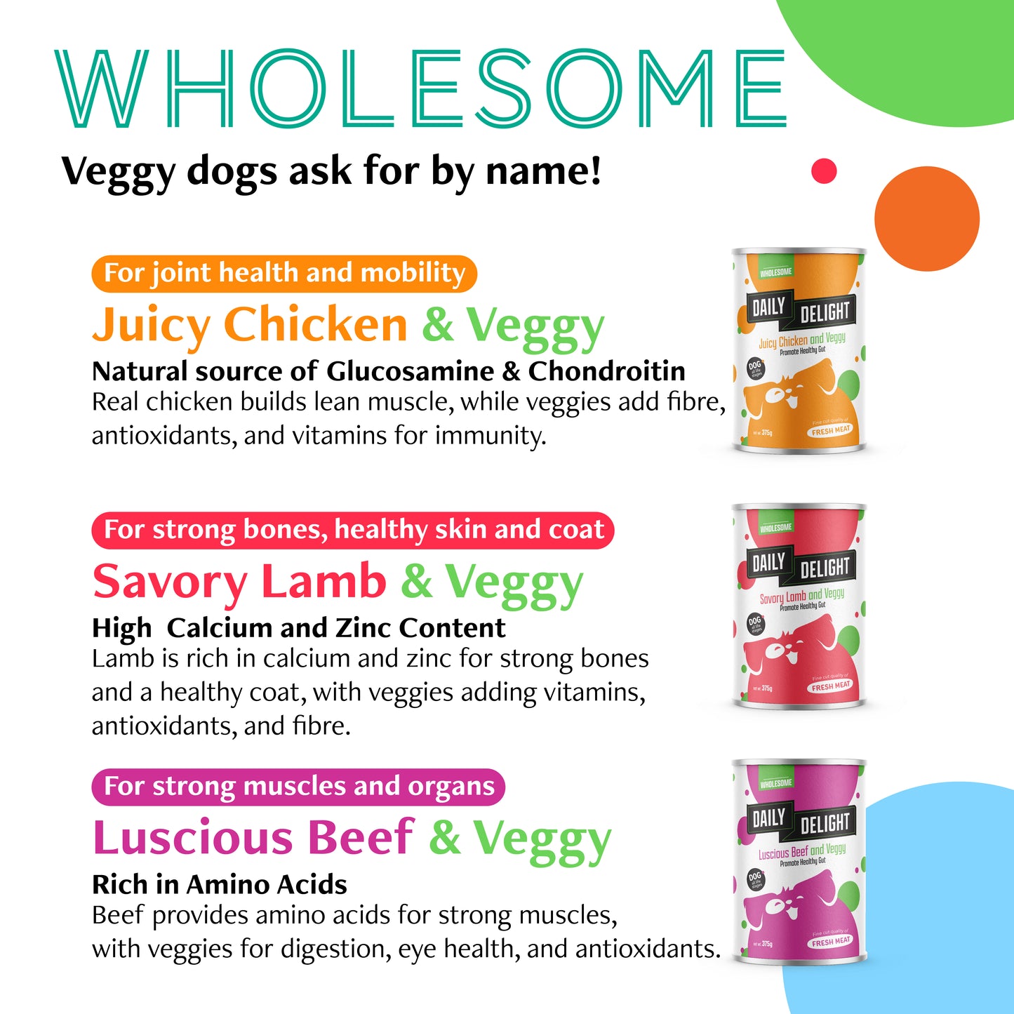 Daily Delight Wholesome & Hearty Dog Wet Food 375g
