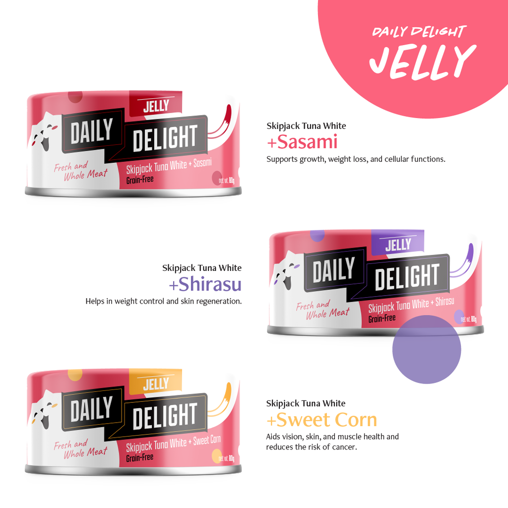 Daily Delight Jelly Skipjack Tuna White Cat Wet Food