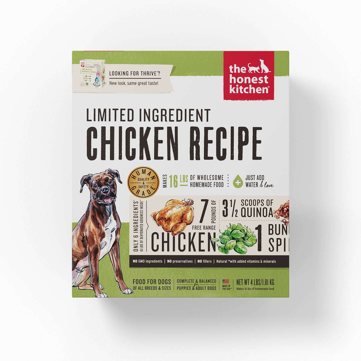 The Honest Kitchen Dehydrated Limited Ingredient Dog Food Chicken 4lbs