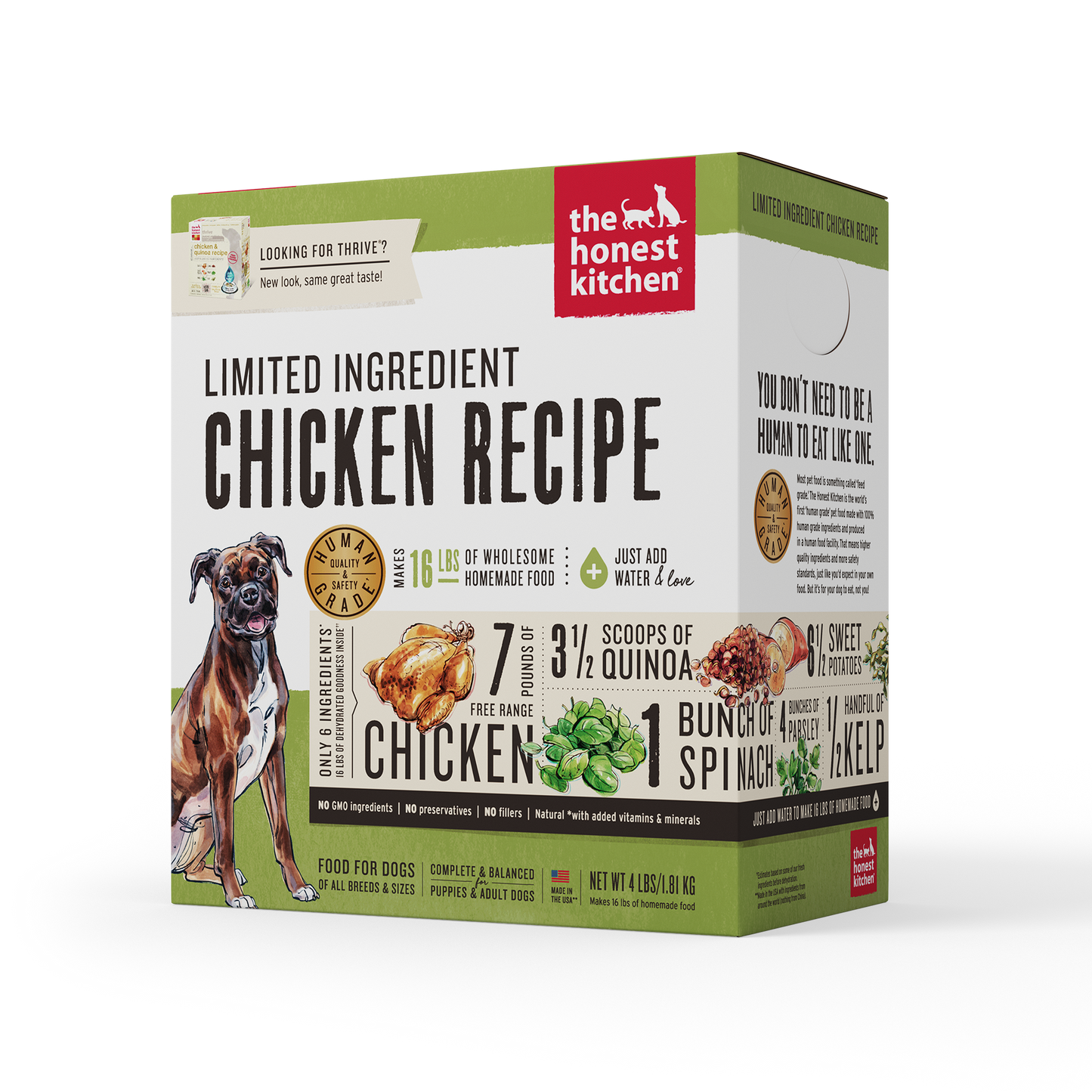 The Honest Kitchen Dehydrated Limited Ingredient Dog Food Chicken 4lbs
