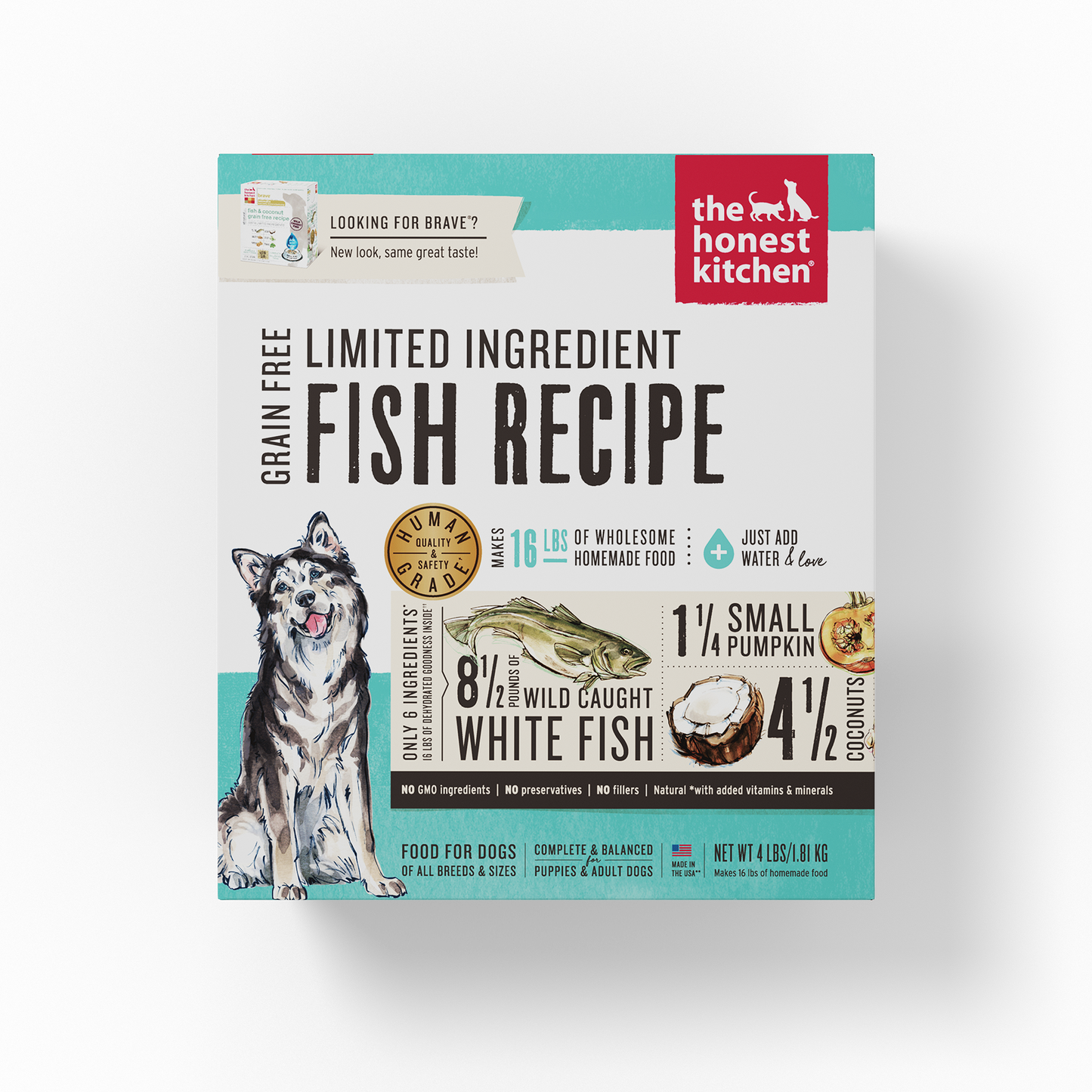 The Honest Kitchen Dehydrated Limited Ingredient Grain Free Fish Dog Food 4lbs
