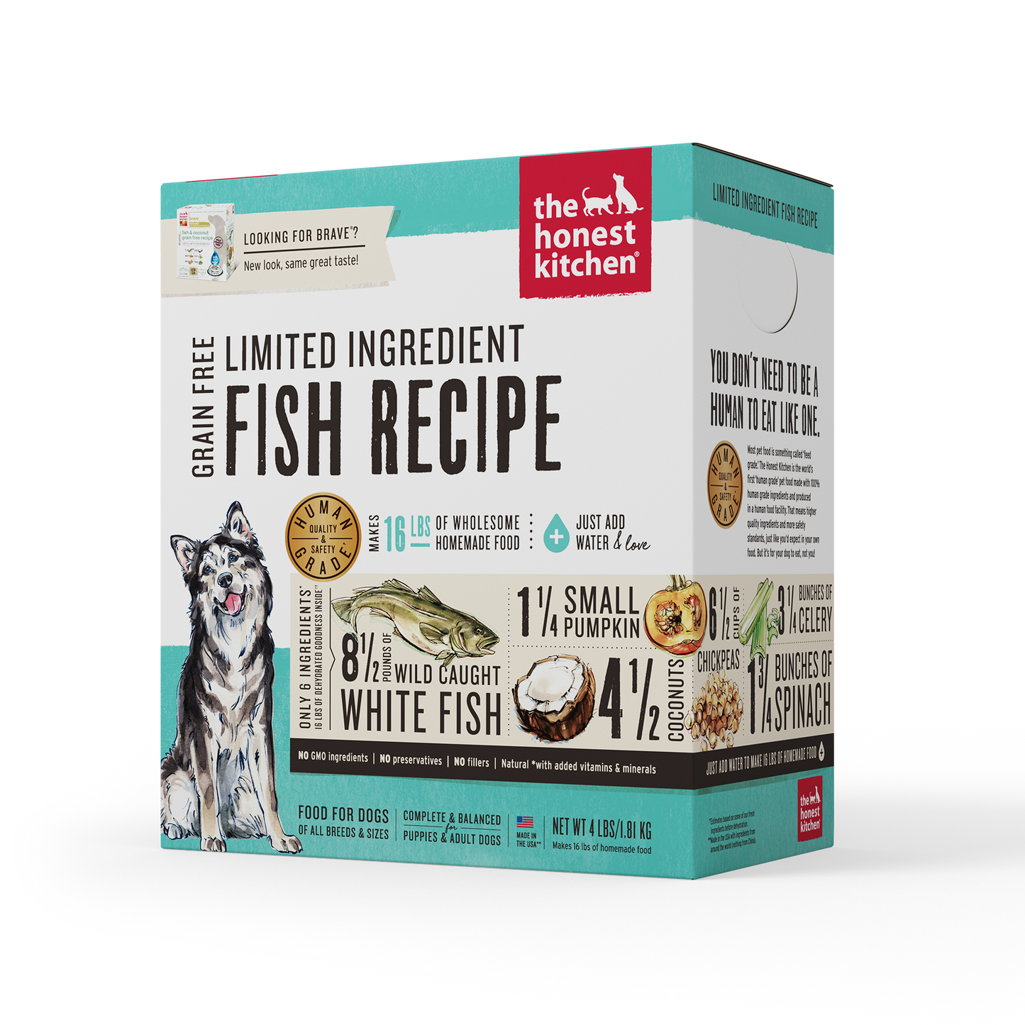 The Honest Kitchen Dehydrated Limited Ingredient Grain Free Fish Dog Food 4lbs