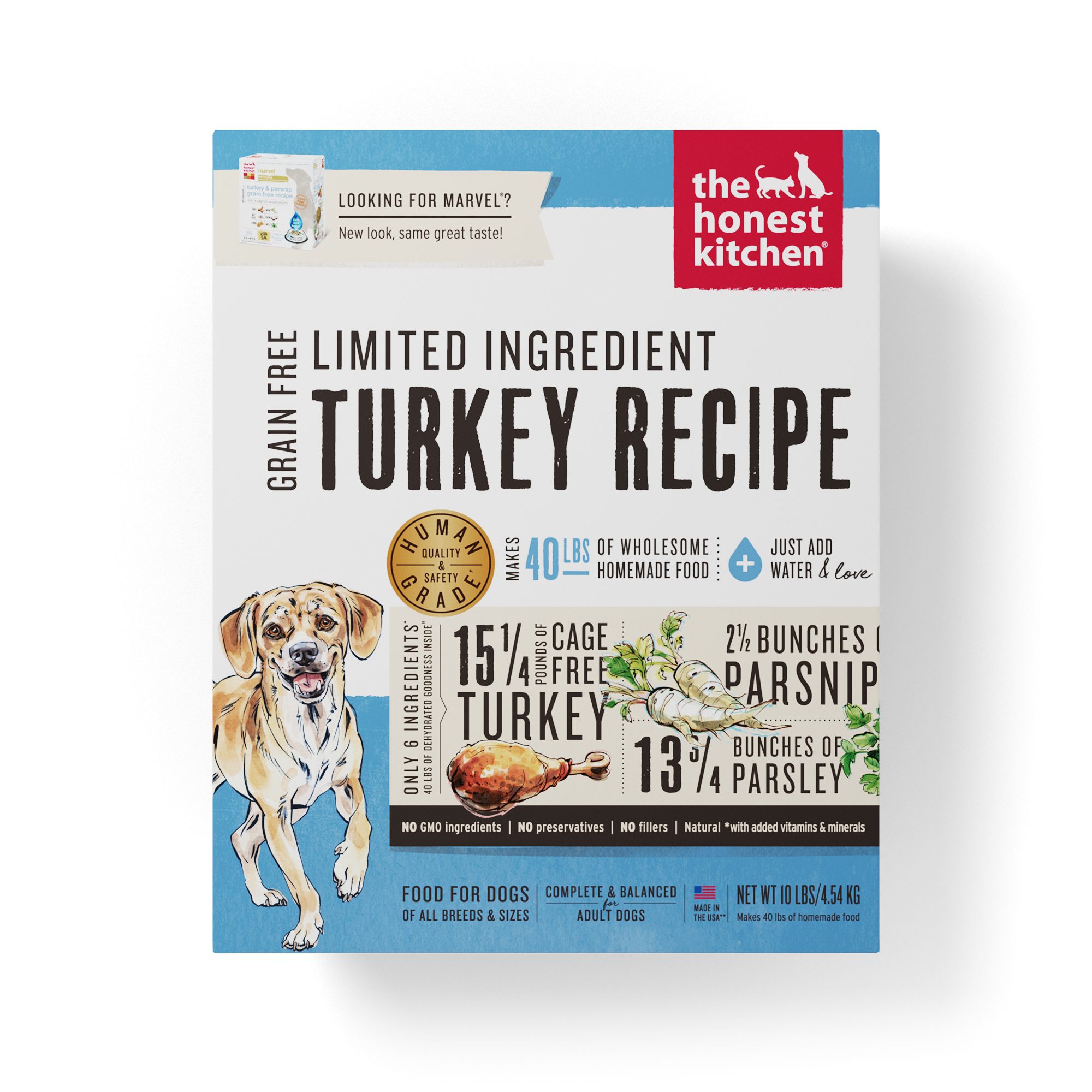 The Honest Kitchen Dehydrated Limited Ingredient Grain Free Turkey Dog Food 10lbs