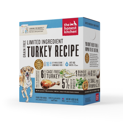The Honest Kitchen Dehydrated Limited Ingredient Grain Free Turkey Dog Food 4lbs