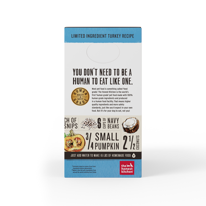 The Honest Kitchen Dehydrated Limited Ingredient Grain Free Turkey Dog Food 4lbs