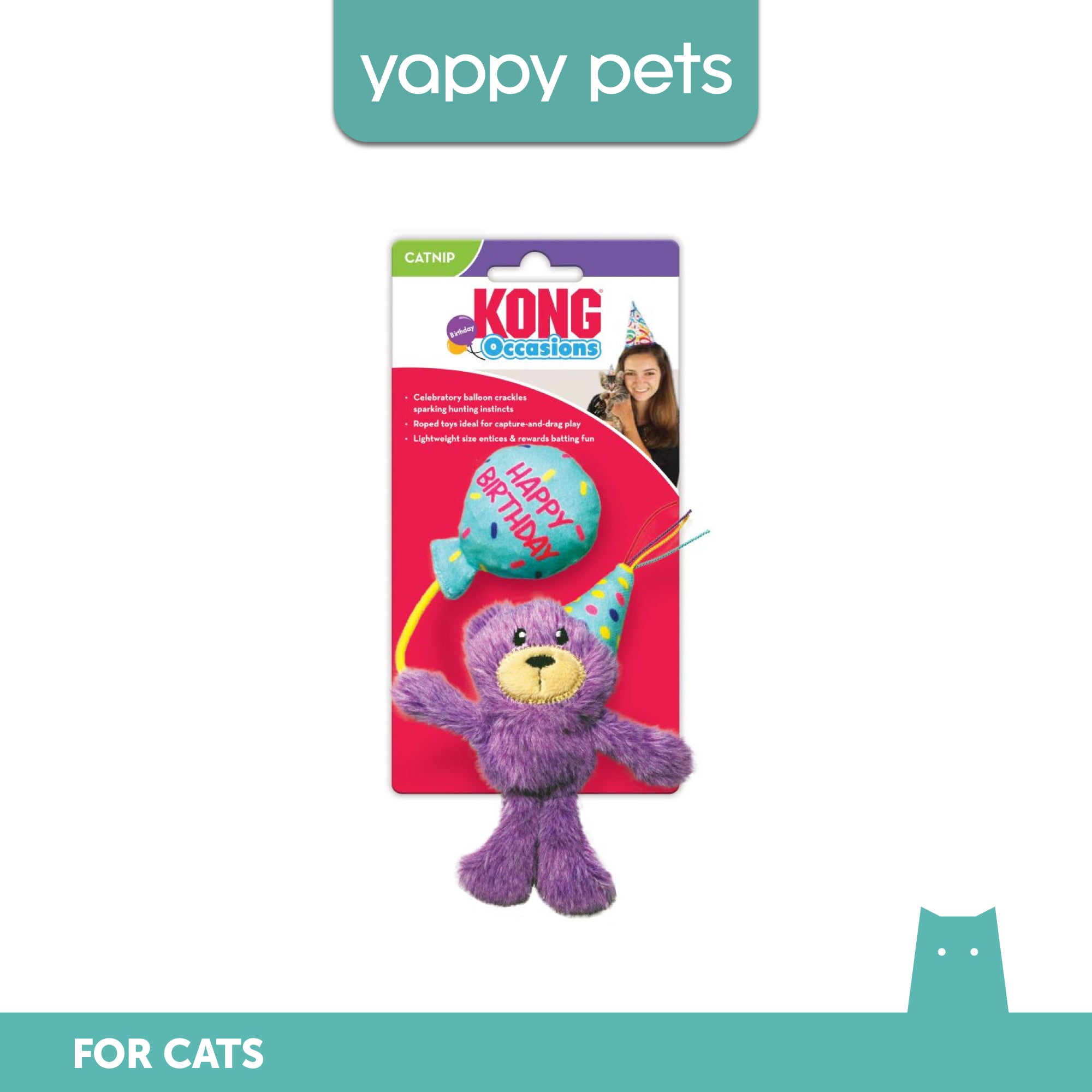 KONG Cat Occasions Birthday Teddy