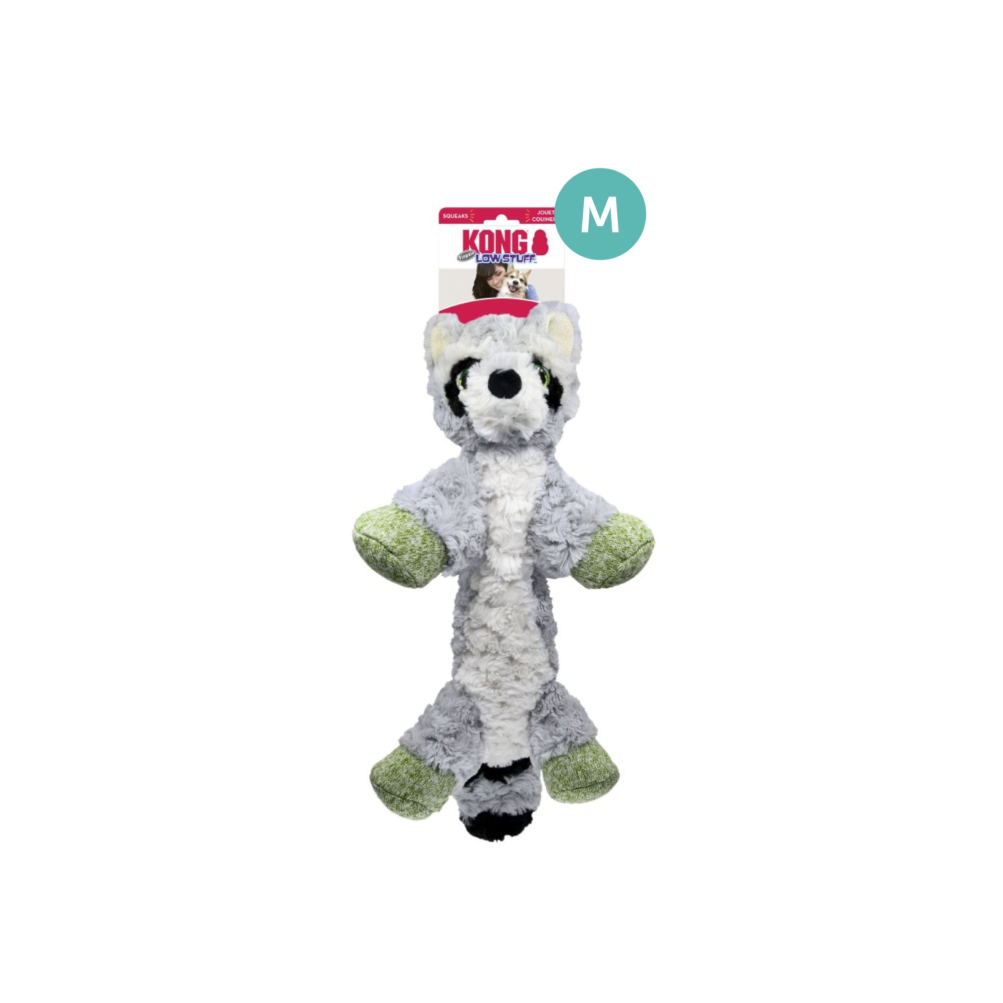 KONG Low Stuff Flopzie Raccoon