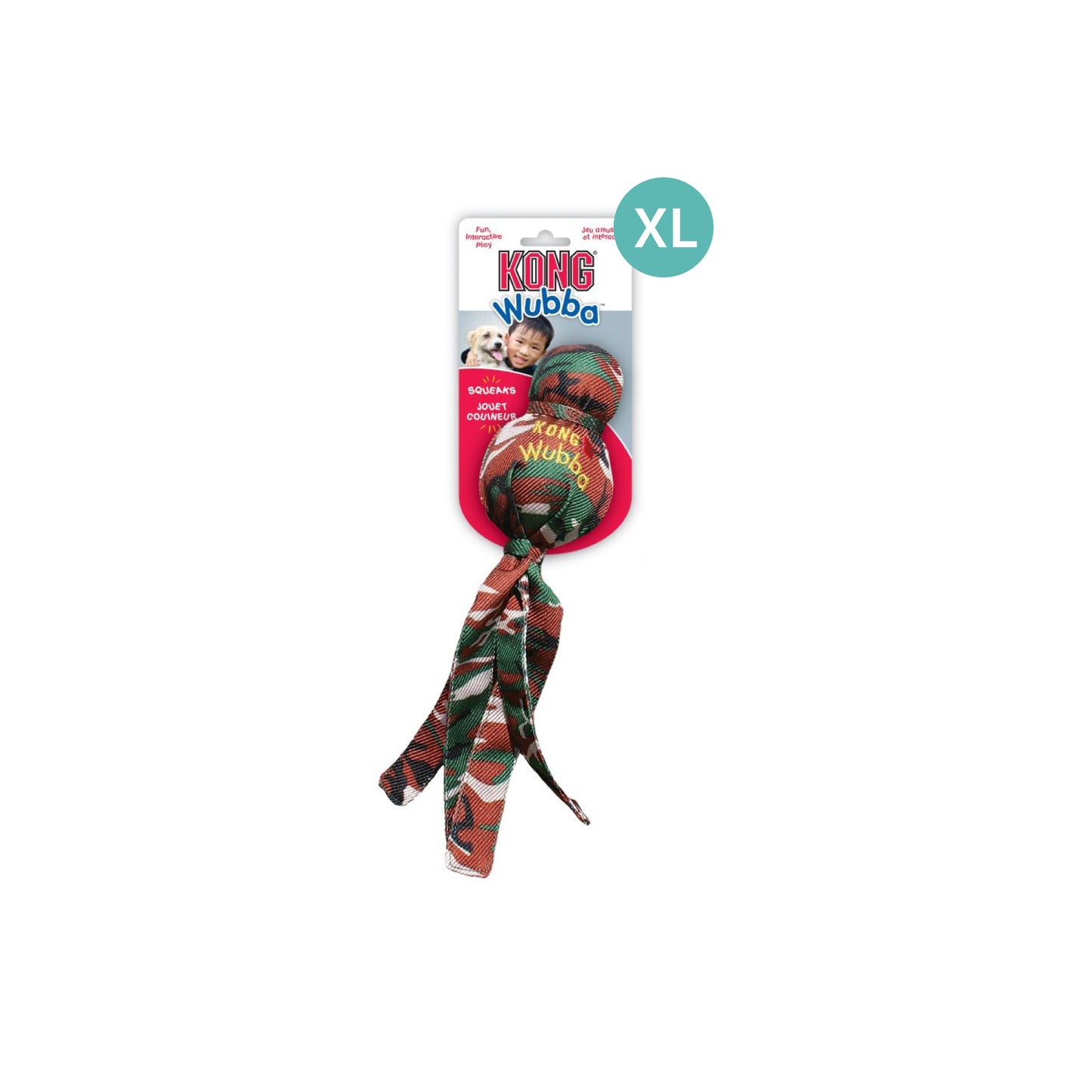 KONG Wubba Camo Squeaker Dog Toy