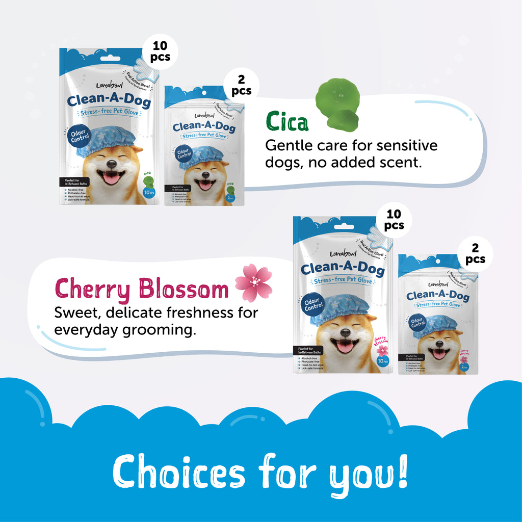 Loveabowl Clean-A-Dog Stress-free Pet Glove 2pcs