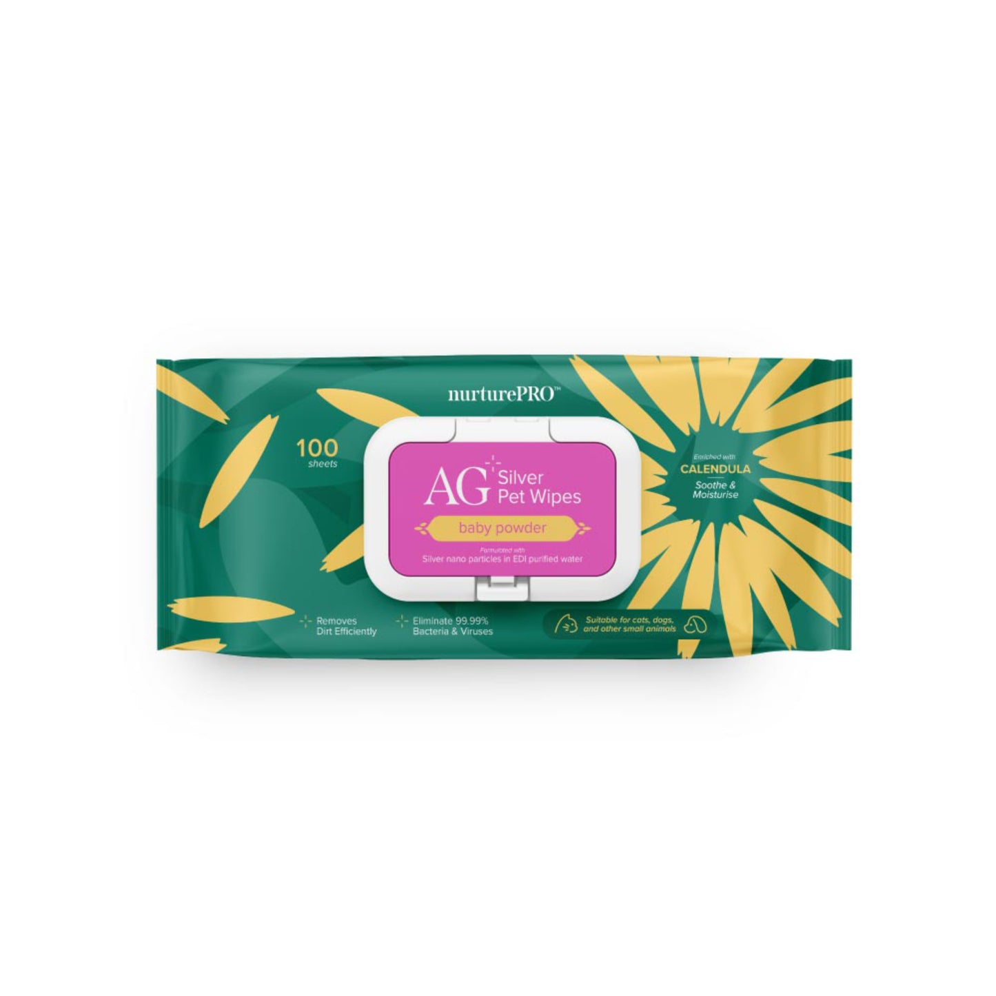 nurturepro™ AG+ Silver Pet Wipes 100 sheets