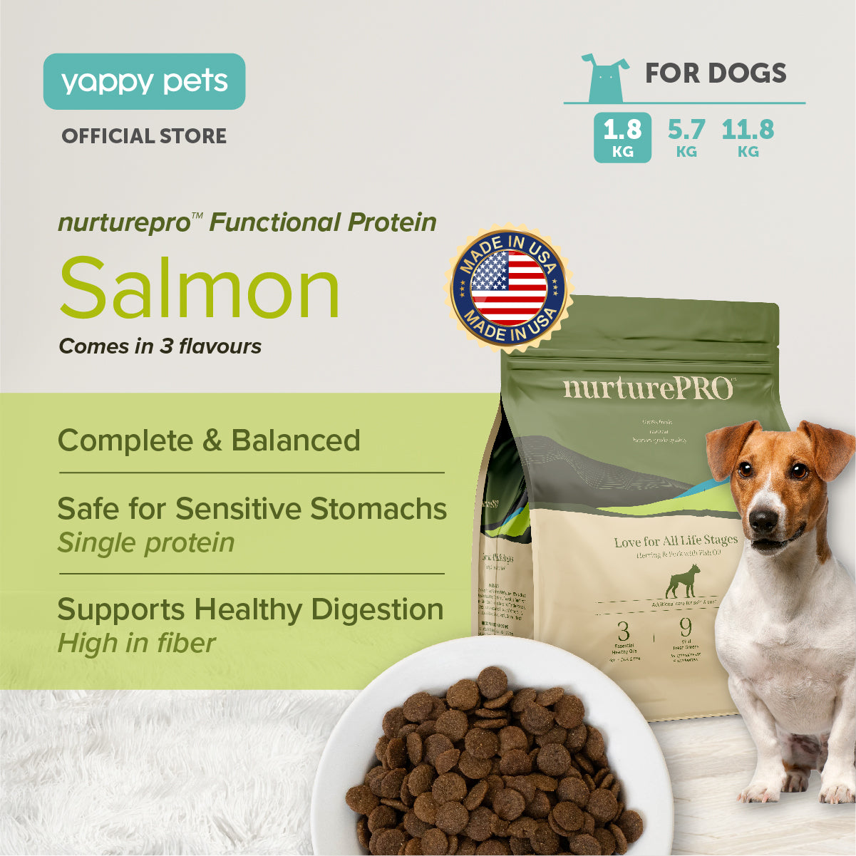 nurturepro™ Hypoallergenic Food with Fish Oil Dog Dry Food 1.8kg