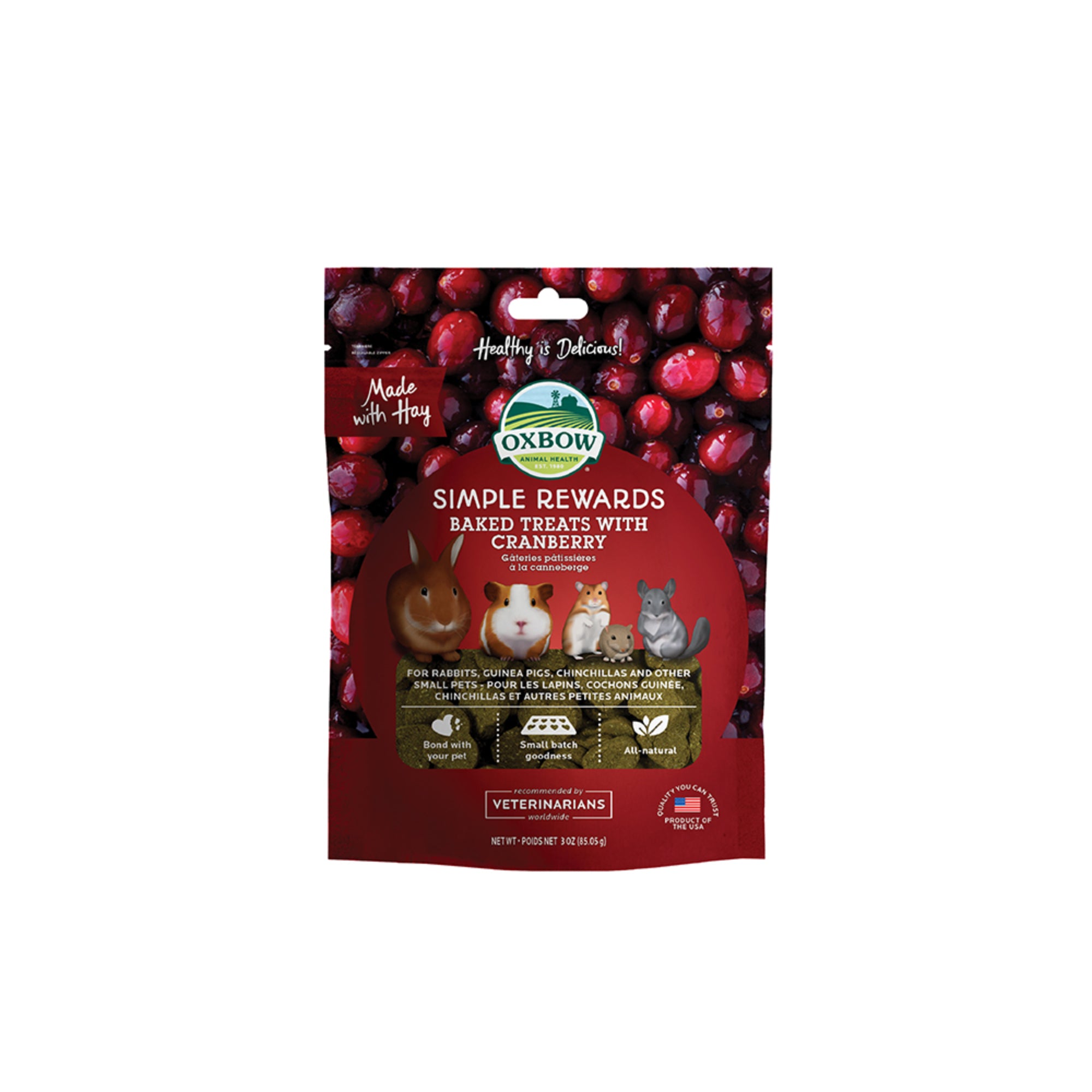 Oxbow Simple Rewards Baked Treats with Cranberry