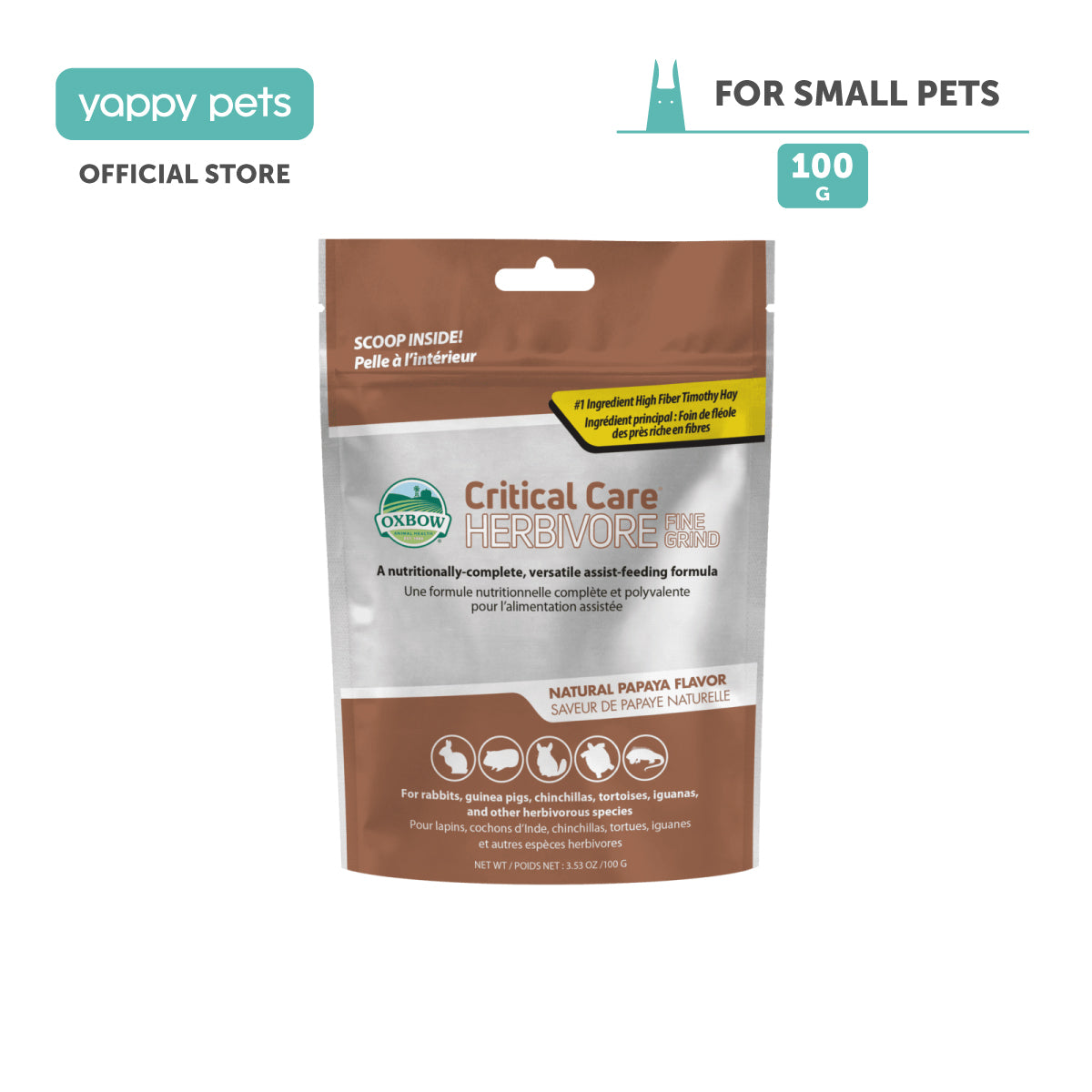 Oxbow Critical Care Herbivore Fine Grind Papaya