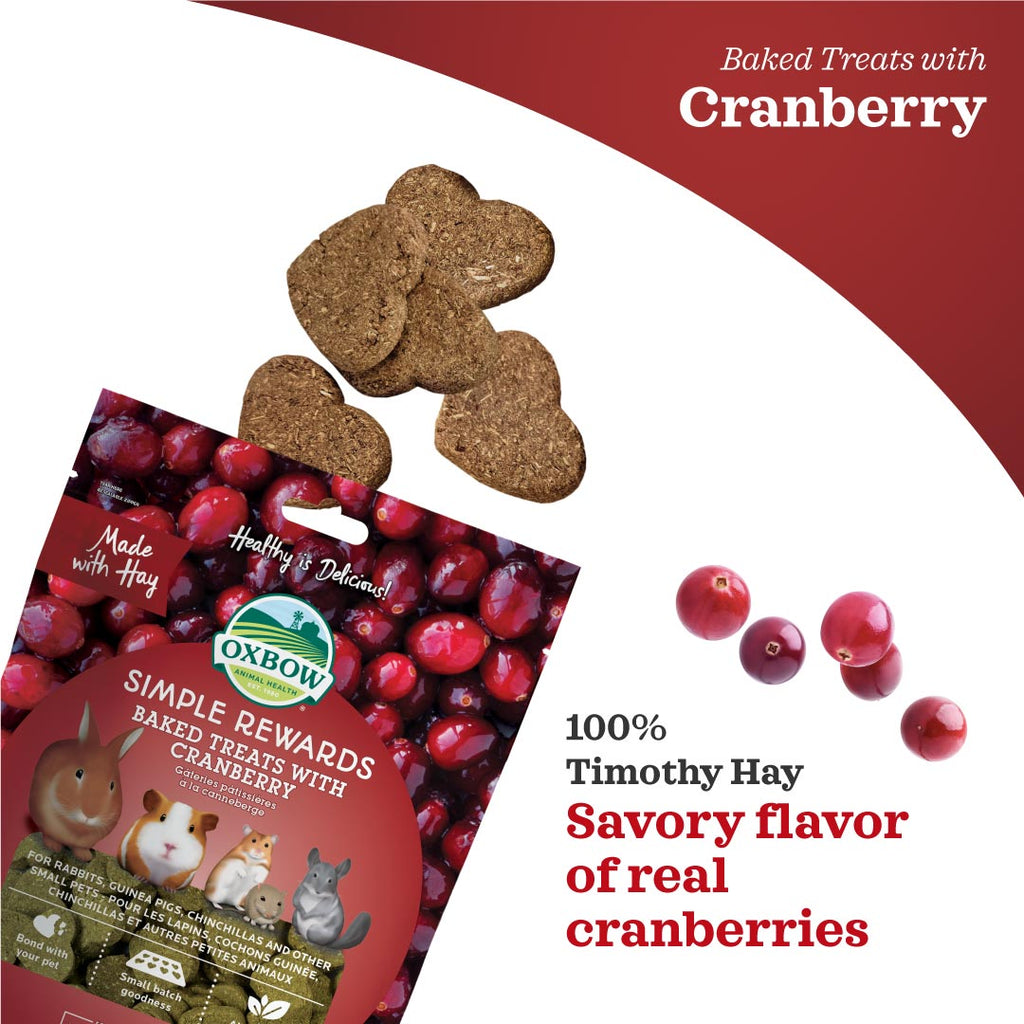 Oxbow Simple Rewards Baked Treats with Cranberry