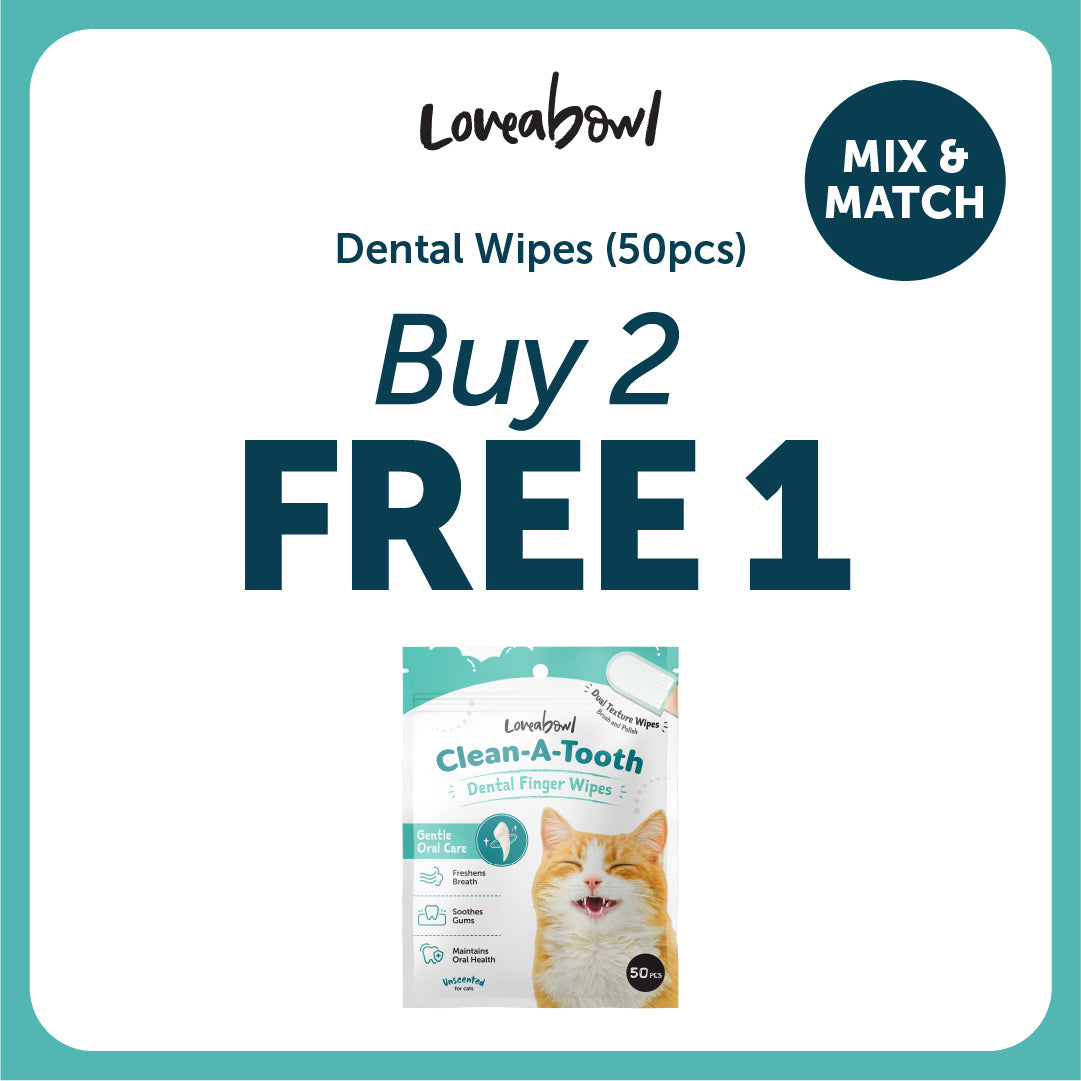 Loveabowl Clean-A-Tooth Cats Dental Cleaning Wipes