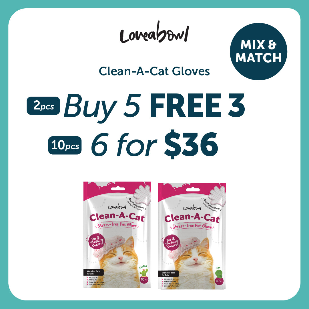 (B5F3, 6@$36) Loveabowl Clean-A-Cat Stress-free Pet Glove - ACE2026