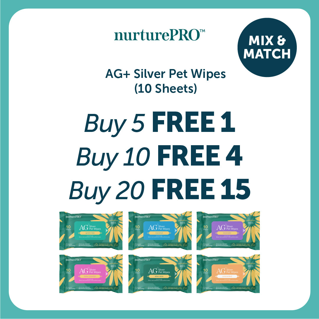nurturepro™ AG+ Silver Pet Wipes Travel Size, 10 sheets