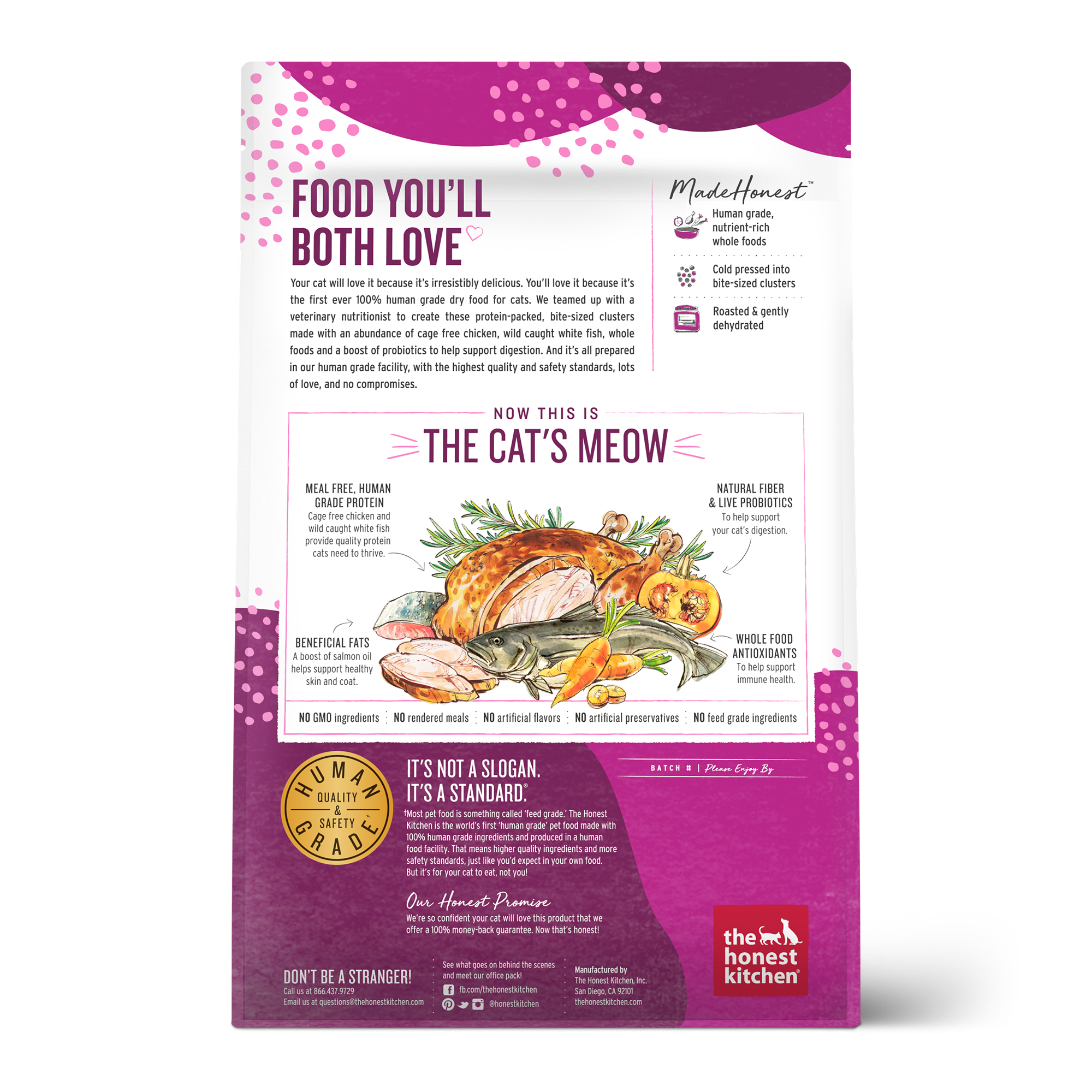 The Honest Kitchen Tasty Whole Food Clusters Grain Free Cat Food 4lbs