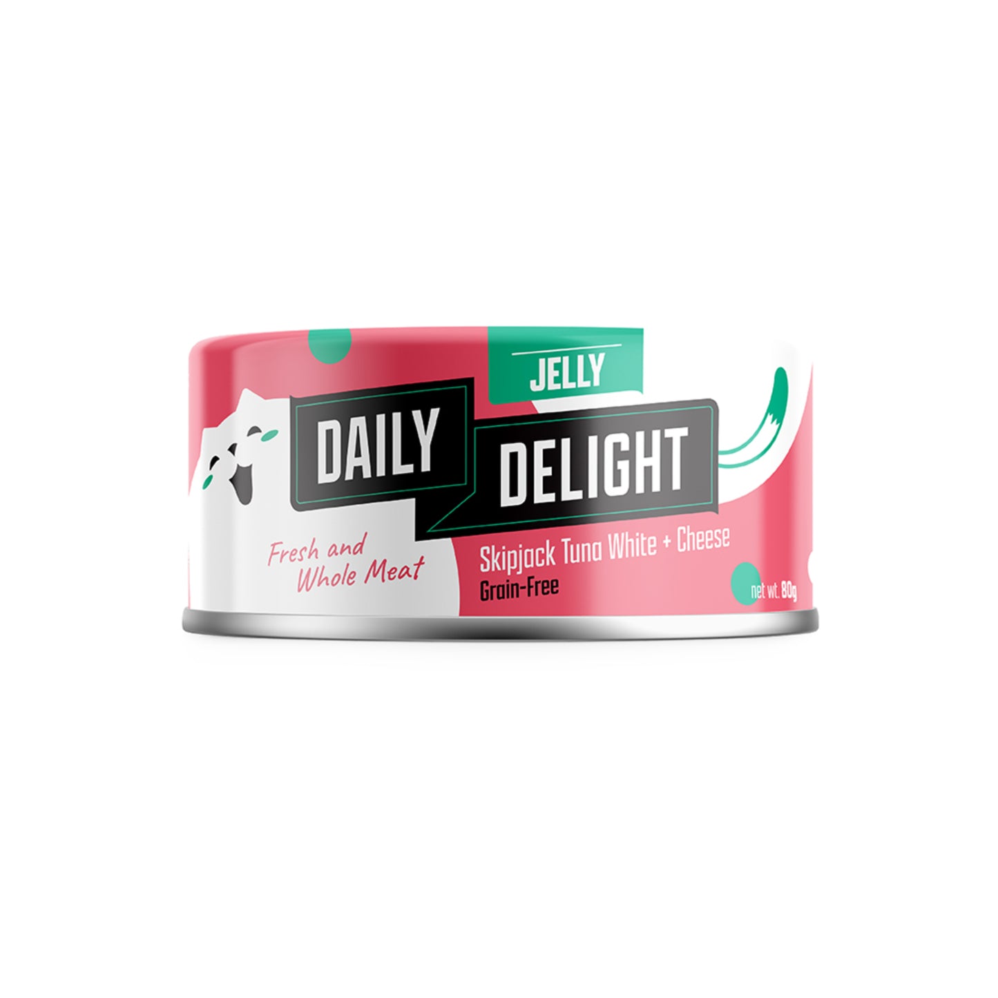Daily Delight Jelly Fresh and Shredded Meat Skipjack Tuna White with Cheese Grain-Free Cat Wet Food 80g Can