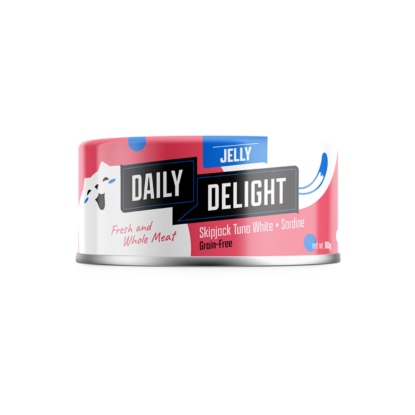 Daily Delight Jelly Fresh and Shredded Meat Skipjack Tuna White with Sardine Grain-Free Cat Wet Food 80g Can