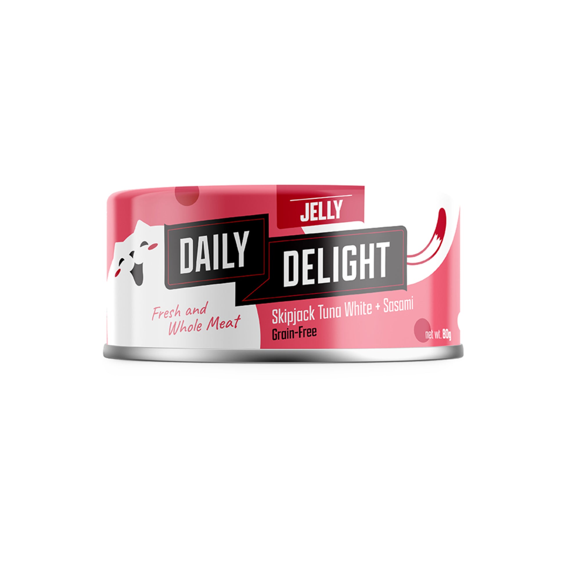 Daily Delight Jelly Fresh and Shredded Meat Skipjack Tuna White with Sasami Grain-Free Cat Wet Food 80g Can