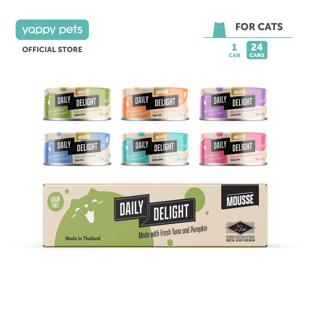 Daily Delight Mousse Cat Wet Food 80g Carton Deal Available in 6 Flavors