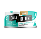 Daily Delight Pure Skipjack Tuna White and Chicken with Squid Meat in Water Cat Wet Food 80g Can