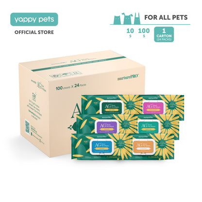 nurturepro AG Plus Colloidal Silver Pet Wipes 100 Sheets Carton Deal in 6 Scents for Dogs, Cats and Small Pets