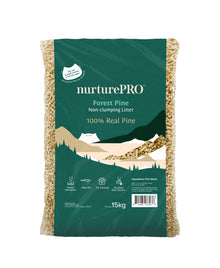 nurturepro Forest Pine Non-Clumping Cat Litter 15kg for Multiple Cat Household, Excellent Odour Control