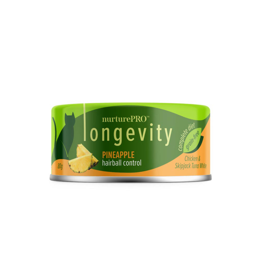 nurturepro Longevity Chicken and Skipjack Tuna with Pineapple Complete and Balanced Cat Wet Food 80g Can