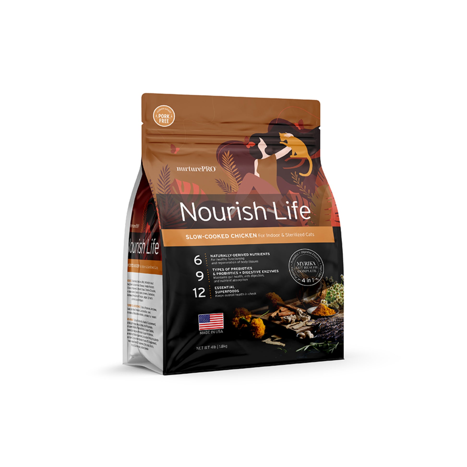 nurturepro Nourish Life Slow Cooked Chicken Cat Dry Food for Mature Cat and Weight Management 1.8kg