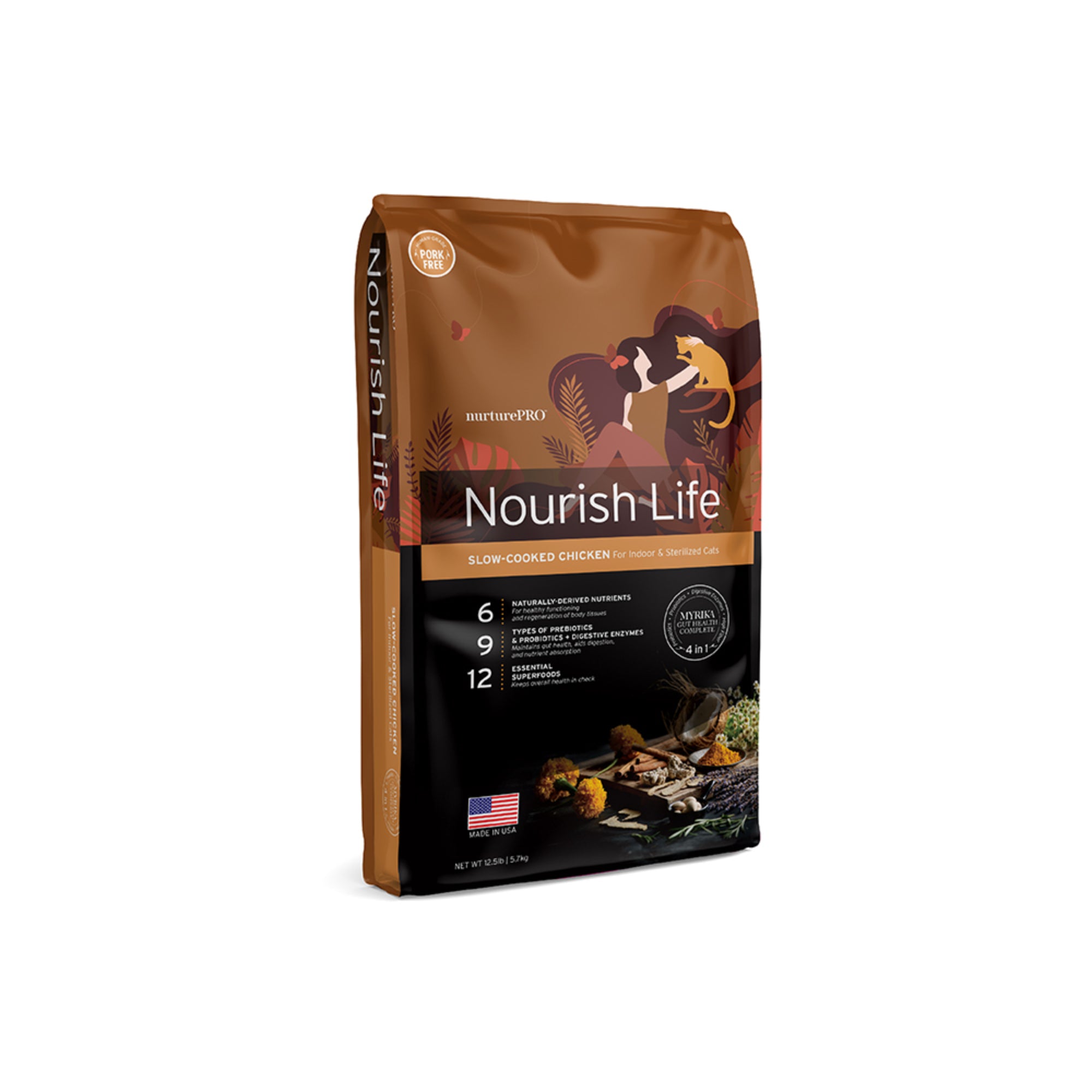 nurturepro Nourish Life Slow Cooked Chicken Cat Dry Food for Mature Cat and Weight Management 5.7kg