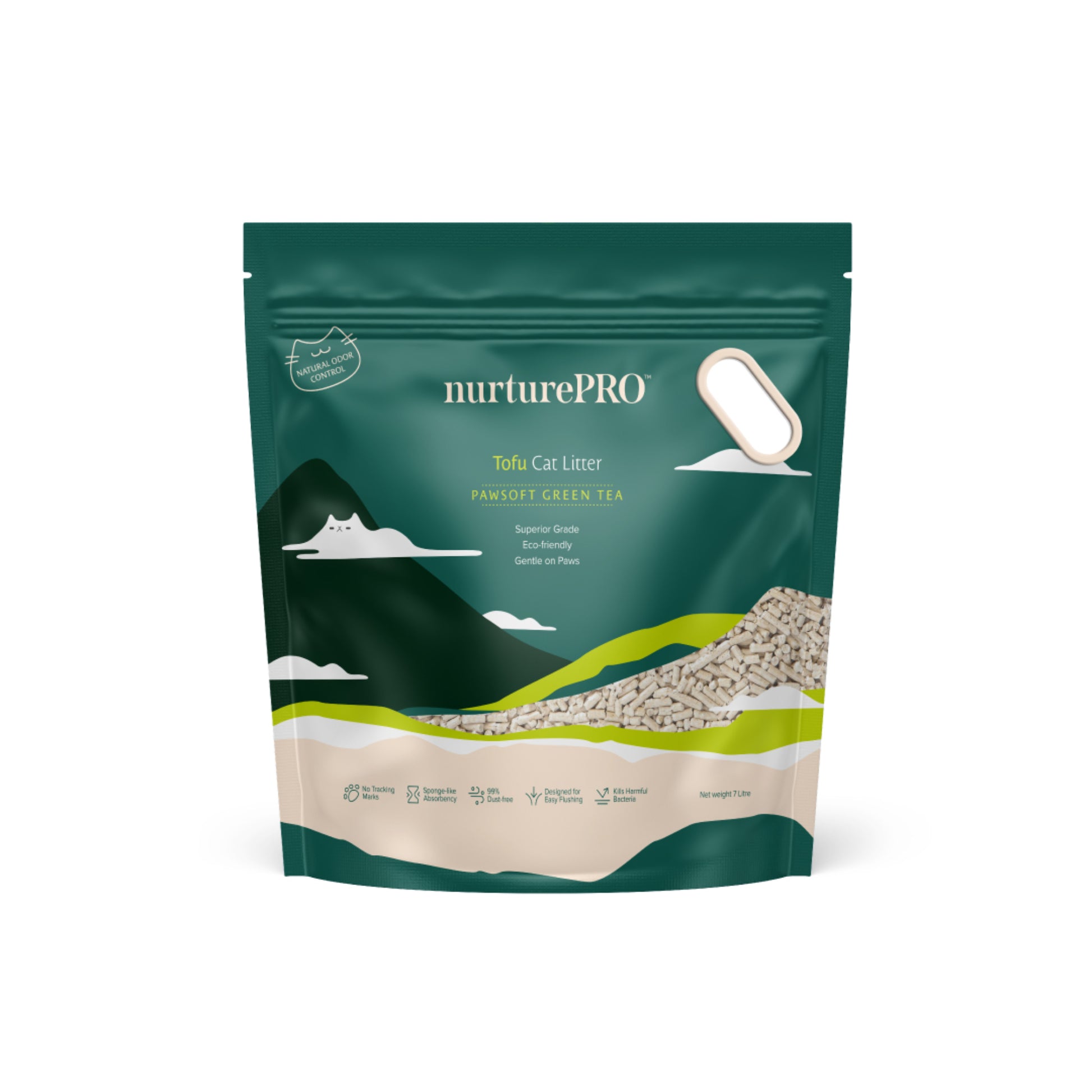 nurturepro Pawsoft Tofu Cat Litter 7L Green Tea Scent