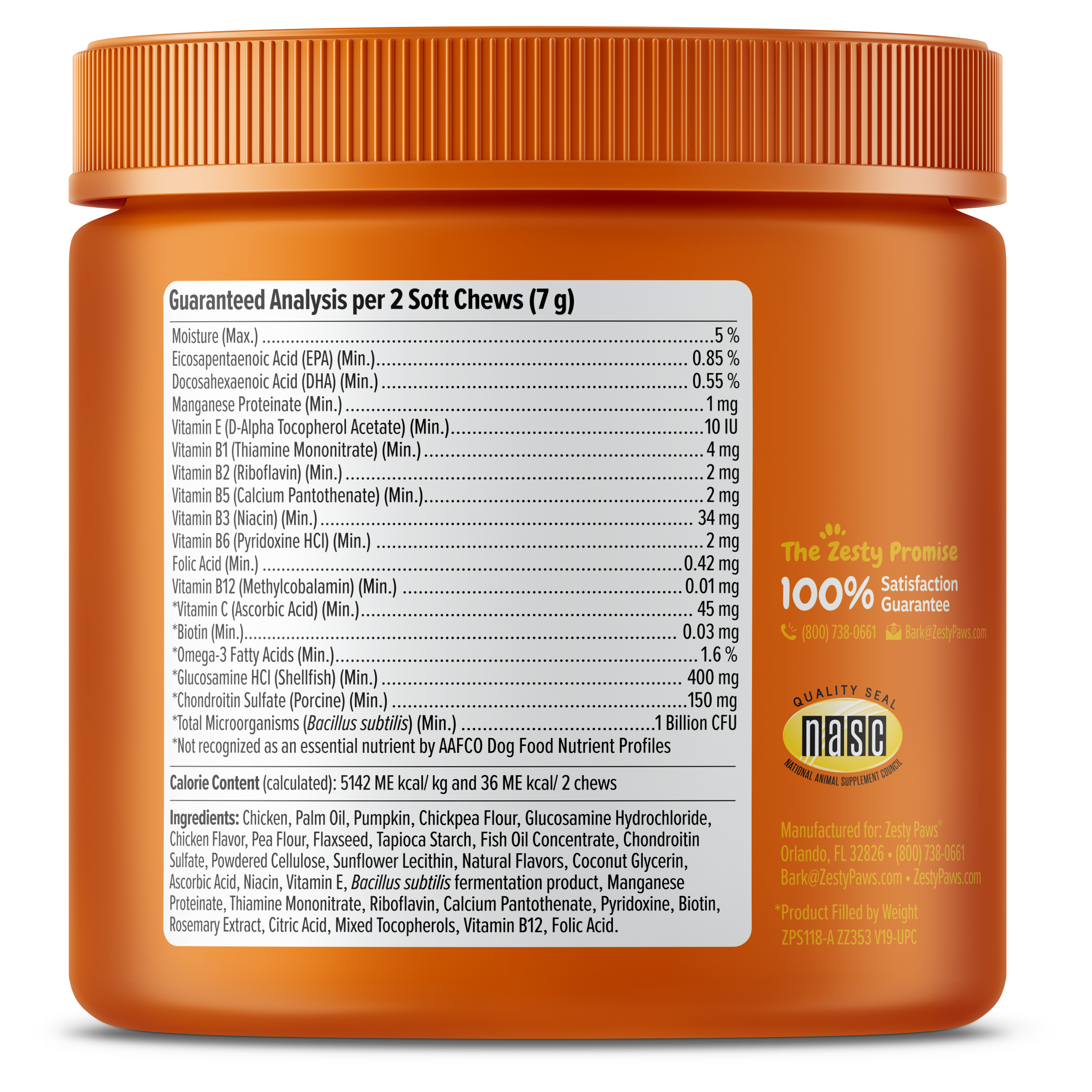 Zesty Paws 8-in-1 Multivitamin Bites Dog Supplements 90ct