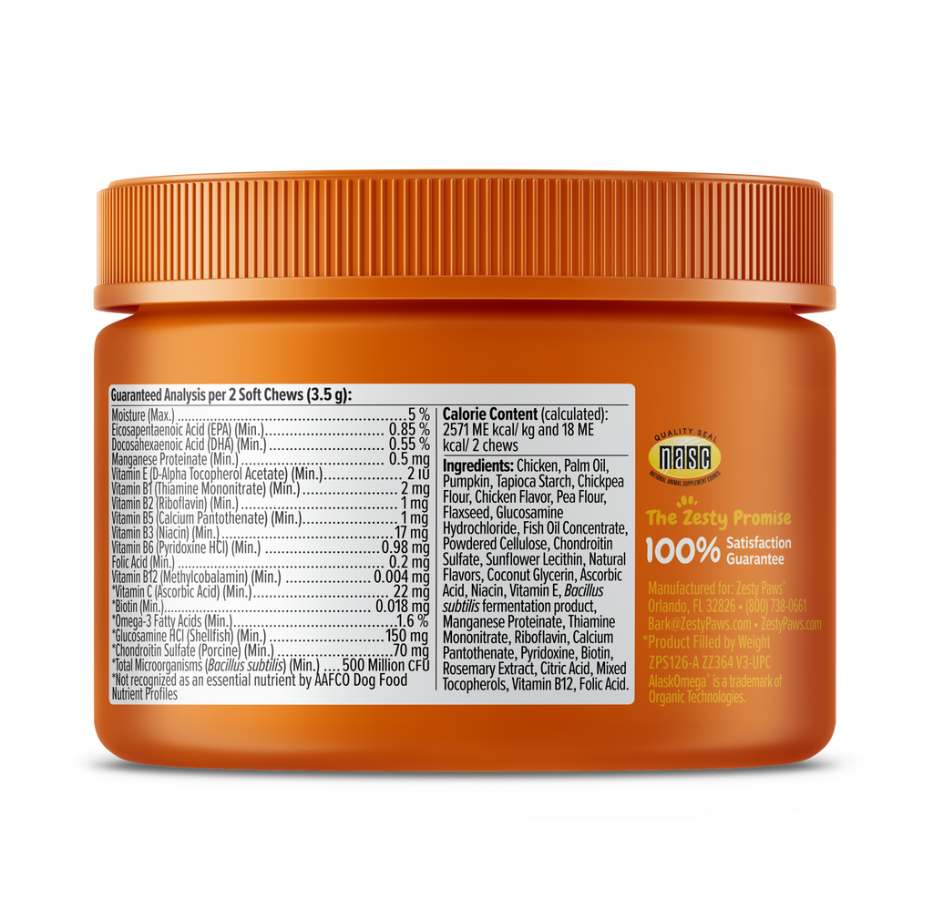 Zesty Paws 8-in-1 Multivitamin Bites Puppy Supplements Chicken 90ct