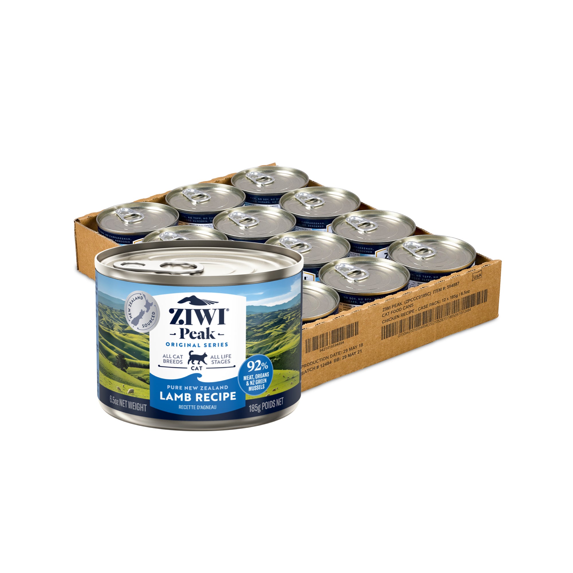Ziwi Peak Originals Wet Cat Food 185g x 12 (Carton)