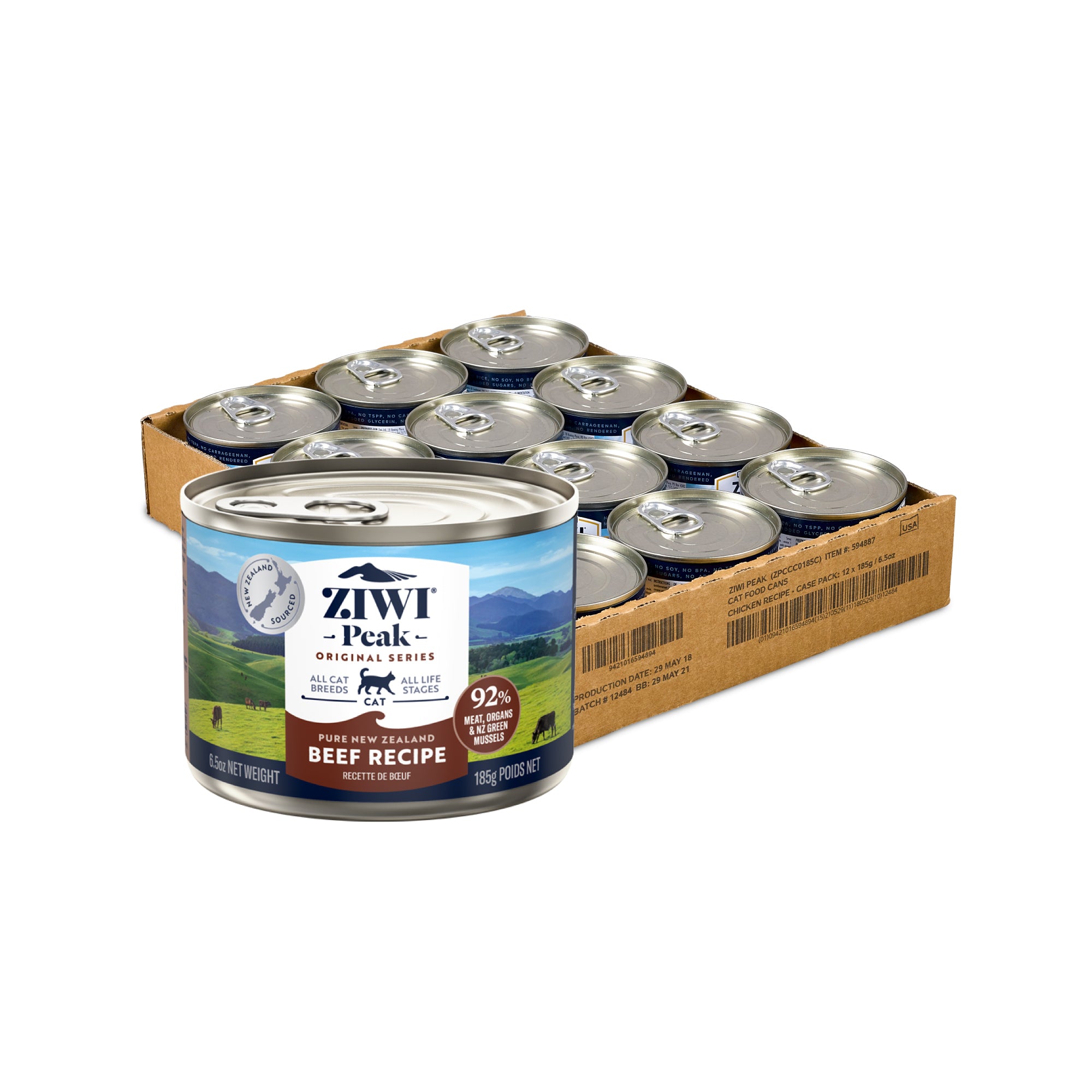 Ziwi Peak Originals Wet Cat Food 185g x 12 (Carton)